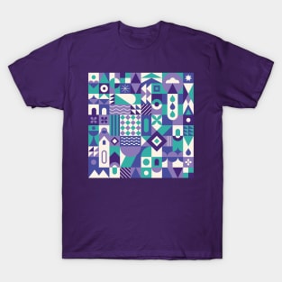 Blue geometric pattern T-Shirt